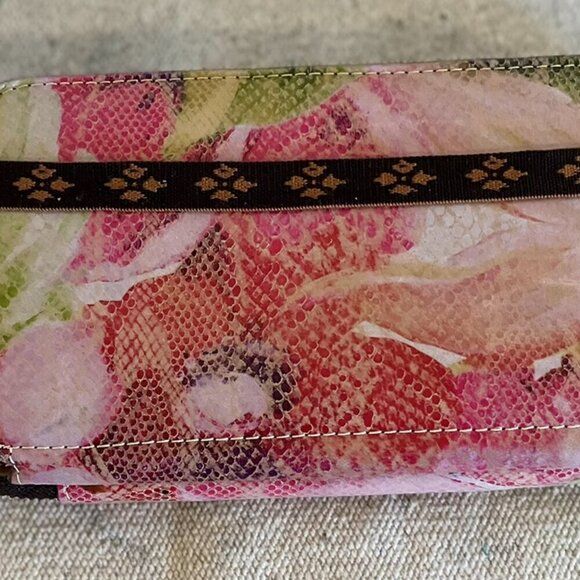 Patricia Nash Leather Floral Oria Snake Print Zipper Billfold Wallet /Clutch - Picture 7 of 7